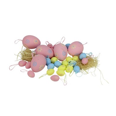 Northlight 29ct Spring Easter Egg Ornaments 3.25" - Pink/Yellow