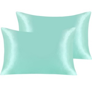 2 Pack Satin Pillowcases for Hair and Skin, Luxurious and Silky Pillow Cases with Envelope Closure - NTBAY - 1 of 4
