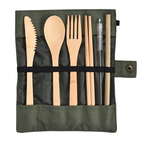 Prosumer's Choice Wood Reusable Flatware Travel Cutlery Bamboo Set