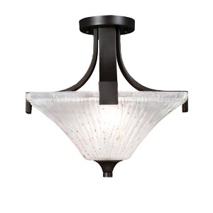 Toltec Lighting Apollo 2 - Light Flush Mount in  Dark Granite with 14" Square Frosted Crystal  Shade - 1 of 1