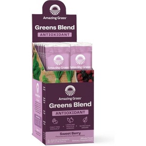 Amazing Grass Greens Blend Antioxidant: Super Greens Powder with Spirulina, Beets, Elderberry, Prebiotics & Probiotics, Sweet Berry, 15 Servings - 1 of 4