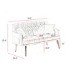 Racxily Loveseat Sofa, Comfy Velvet Small Loveseat for Small Spaces, Couch for Bedroom Living Room, 2 Pillow Included - 4 of 4