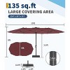 15ft Large Patio Umbrella with Base - Rectangular Patio Umbrella with Crank Handle, UV Protection for Outdoor Market, Backyard, Pool - 4 of 4