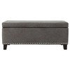 Storage Ottoman, Upholstered Storage Bench With Nail Head Trim, Tapered Legs, Storage Space, Upholstered Storage Bench - 3 of 4