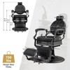 Karl Home Black with Gold Vintage Style Heavy Duty Hydraulic Recline Barber Chair - 2 of 4