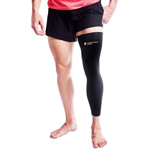 Copper Joe Full Leg Compression Sleeve - Support for Knee, Thigh, Calf,  Arthritis. Single Leg Pant For Men & Women - 2 Pack - Small