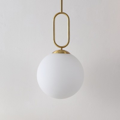 Danva Art Deco Inspired Brass & Glass Globe Pendant Light
