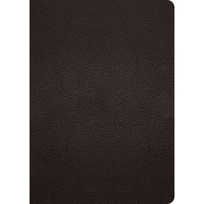 ESV Study Bible, Large Print (Buffalo Leather, Deep Brown) - (Leather Bound)
