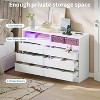 6 Drawer Double Dresser with Power Outlet, Accent Chests of Drawers with LED Light, Modern Storage Dresser with Charging Station - 3 of 4