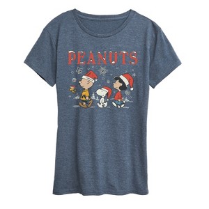 Women's - Peanuts - Snowflakes Short Sleeve Graphic T-Shirt - 1 of 4