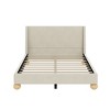NicBex Queen/King Upholstered Bed Frame with Boucle Wingback Headboard,Platform Bed Frame with Round Wooden Legs,No Box Spring Needed,Easy Assembly - 4 of 4