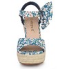 Allegra K Women's Floral Printed Slingback Wedge Sandals - 2 of 4