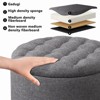 PAGED Modern Button Tufted Storage Ottoman Small Upholstered Foot Stool with Removable Lid for Family Room, Living Room - 4 of 4
