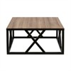  Metal Wooden Square Coffee Table in Black - Henn&Hart - 3 of 4