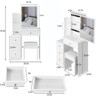 SEVOBAL Dressers Modern Vanity Table Set with Sliding Mirror Cushioned Stool and Storage for Bedroom, White, 29.2"*12.6"*50.4" - 2 of 4