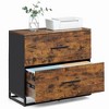 VASAGLE Lateral File Cabinet, Home Office Printer Stand, 2-Drawer Filing Cabinet, with Anti-tip Interlocking Mechanism, Rustic Brown and Black - 2 of 3