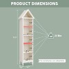 Bookshelf with Adjustable Shelves, 75.9" Tall Narrow Bookshelf with Storage, 5 Tiers Open Shelves Bookcase with Triangular Top, White - 3 of 4