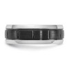 Black Bow Jewelry 8mm Cobalt Black Plated Brushed Grooved Center Standard Fit Band - image 3 of 4