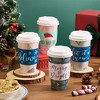 Sparkle and Bash 48 Piece Disposable Christmas Coffee Cups with Lids and Sleeves, 16oz Coffee Cups, 4 Xmas Holiday Designs - 2 of 4