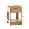 FONTOI Rattan End Table with Drawer, Side Table for Living Room Bedroom Small Space, Brown, 15.75"*21.65"*15.75" - 3 of 4