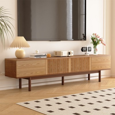 Gaoyangjiaju 86.6 Inch Solid Wood TV Stand for 90 Inch TV with Storage