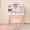 White and pink star and castle elements with drawer,  children's dressing table set - 2 of 4