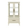 YOOCOZZ Lighted Curio Glass Wine Display Cabinet with Adjustable Glass Shelves 2 Doors 1 Drawer Sideboard Bulb Included - Antique White - 2 of 4