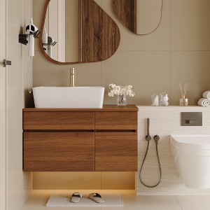 KWPZQEB 31.5" Floating Bathroom Vanity with Sink, Wall Mounted Bathroom Storage Cabinet with Drawer & Door, Single Small Bathroom Vanity - 1 of 4