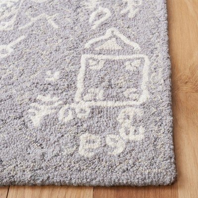 Ivory and Gray Handmade Wool Tufted Area Rug