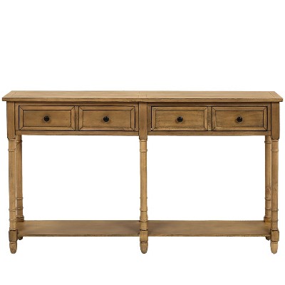 NicBex 2-Layer Console Table with 2 Storage Drawers 58"Long Sofa Table behind Couch Suitable for Entryway,Hallway,Living Room