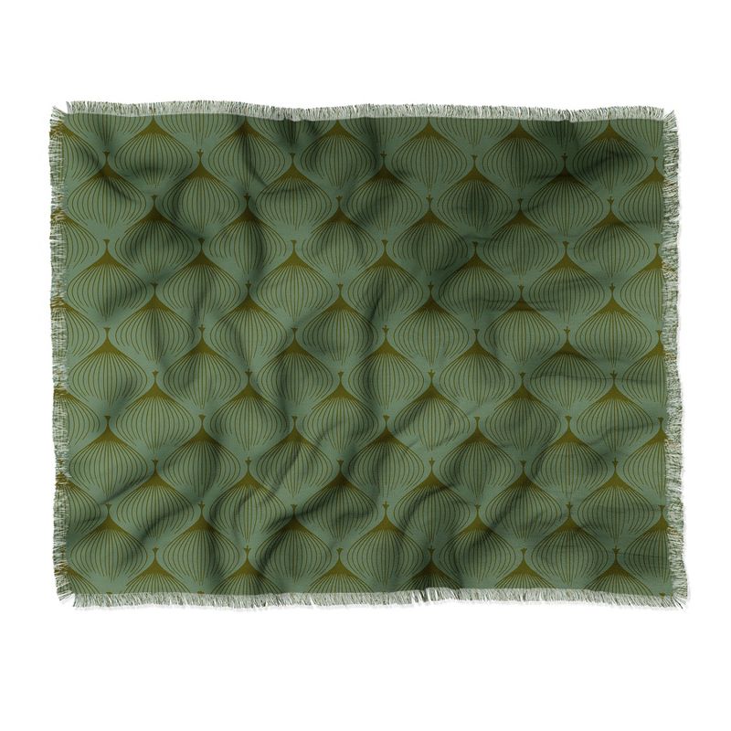 Caroline Okun Mossy Green Bulbs Woven Throw Blanket - Deny Designs, 1 of 3
