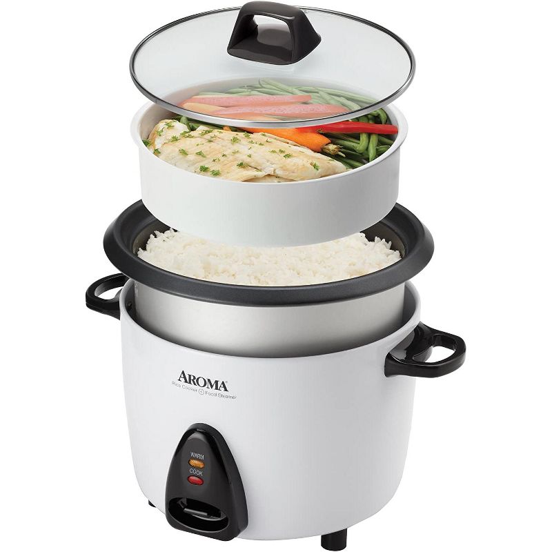 Aroma Housewares 160oz Rice Cooker & Food Steamer ARC-360-NGP Refurbished White, 3 of 5