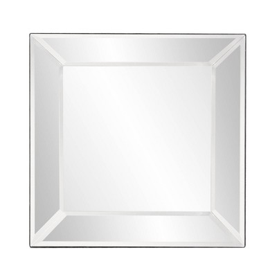 Howard Elliott 24" Square Silver Wood Framed Wall Mirror