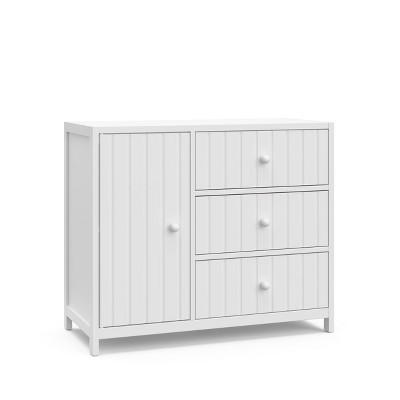 White GREENGUARD Certified 3-Drawer Combo Nursery Dresser