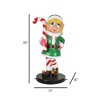Garden Elements Fiberglass Christmas Figurine Statue Yard Decoration, Elf Girl with Candy Cane, 35" - 4 of 4