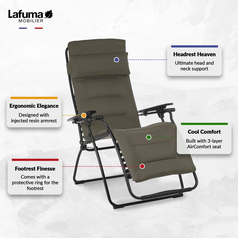 Lafuma Futura Air Comfort Zero Gravity Indoor Outdoor Recliner Chair, 2 of 7