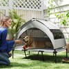 PawHut Elevated Dog Bed, Portable Raised Pet Bed with Removable Canopy, Cooling Pad, Storage Bag, Outside Pet Cot for Large Dogs - 3 of 4