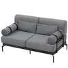 JUJABU 59" Modern Loveseat Sofa with USB Charging Ports and Unique Cylindrical Armrests for Living Room - 2 of 4