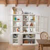 ORRD Corner Display Cabinet with Glass Doors, 75.25" Retro Bookshelf Wall Unit for Living Room Office - 4 of 4