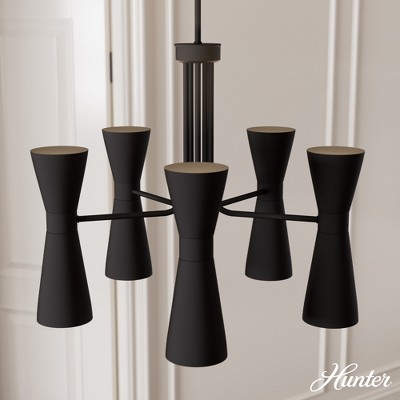 Zola 26" Matte Black 10-Light Mid-Century Modern Chandelier