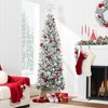 Best Choice Products 4.5ft Snow Flocked Artificial Pencil Christmas Tree Holiday Decoration w/ Metal Stand - 2 of 4