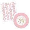 Big Dot of Happiness Chic 50th Birthday - Pink and Gold - Birthday Party Circle Sticker Labels - 24 Count - 2 of 4