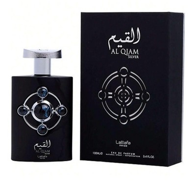 Lattafa Pride Al Qiam Silver By Lattafa Men Ginger, Grapefruit, Sandalwood, Ambroxan, Musk  Eau De Parfum Spray 3.4 Oz