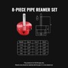 VEVOR PVC Pipe Reamer Kit, Aluminum Alloy, PVC Pipe Fitting Reamer Plumbing Tools Kit, Socket Saver for SCH 40 Pipe, Red - 3 of 4