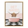 Kate & Laurel All Things Decor 18"x24" Sylvie Highland Cow Randal Neon Sign Bath Framed Canvas by Amy Peterson Bright Gold - 2 of 4