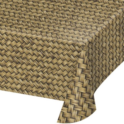 Basket Weave Plastic Tablecloth