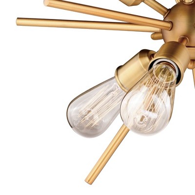 Estelle Natural Brass Mid-Century Modern 6-Light Pendant