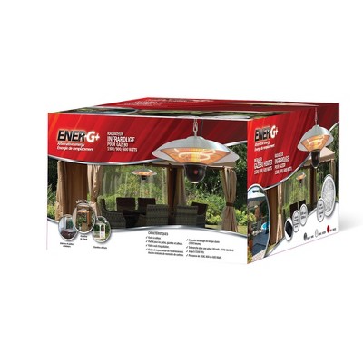 Silver Infrared Electric Hanging Outdoor Heater with LED & Remote