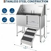 Professional Stainless Steel Pet Dog Bathing Station With Stairs, Height Adjustable Grooming Tub for Large, Medium & Small Dogs - 2 of 4