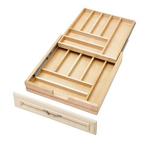 Rev-A-Shelf Kitchen Utensil & Cutlery Pullout Drawer Tray Organizer with Blumotion Soft Close Slides, Wood - 1 of 4